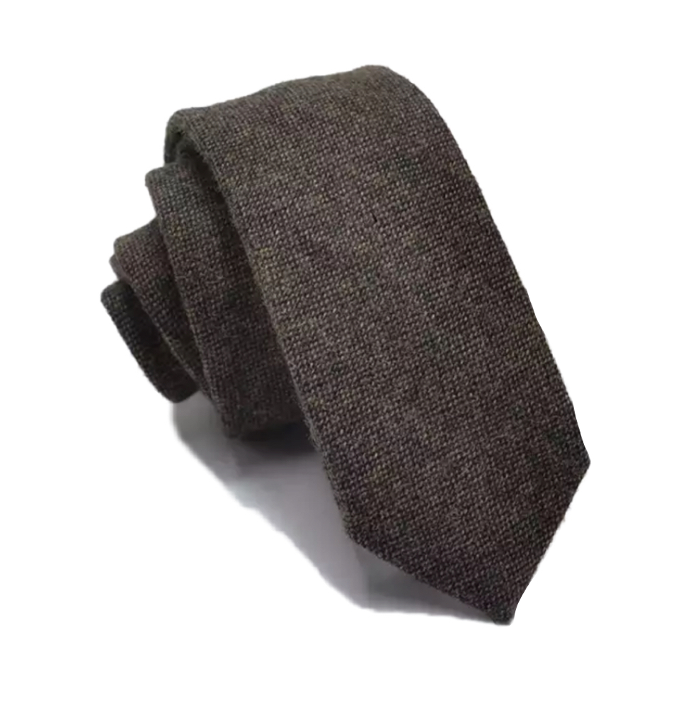 CORBATA  CHEVIOT MARRÓN